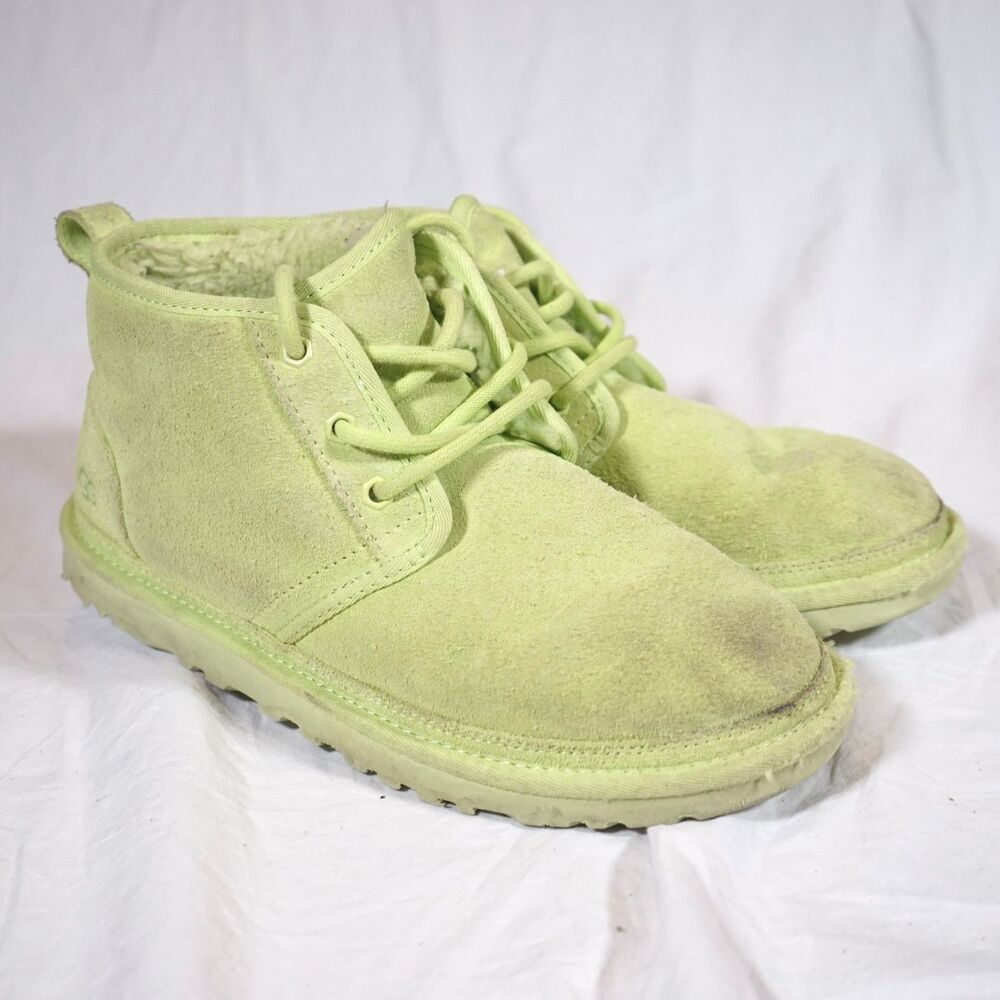 UGG Neumel Margarita Green Suede Fur Shoes Women’s Size 8